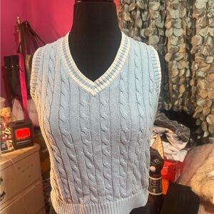 Brandy Melville Sky Blue V-Neck Sweater Vest